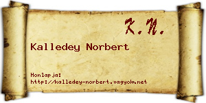 Kalledey Norbert névjegykártya